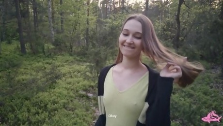 Shameless girl Mira Shark gets a taste of penis in the park.