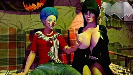 Busty 3d Witch Milks Clowns Massive Cock