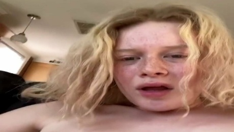 Busty freckled tgirl masturbating to orgasm