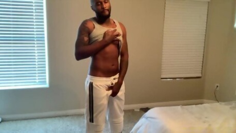 Bald black stud definitely loves nothing but some evening wanking