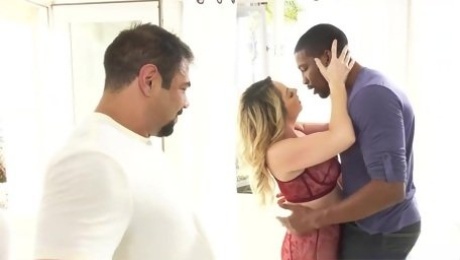 Marvelous big racked MILF Kiki Daire takes BBC into her pierced pussy