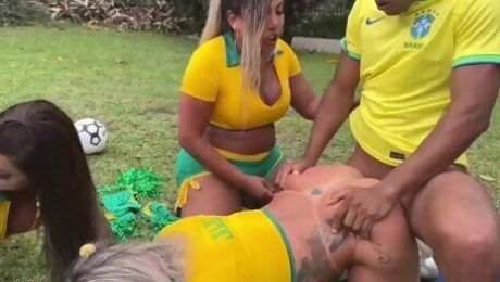 BRAZIL LOST THE WORLD CUP BUT WE WERE STILL IN THE MOOD FOR FUN TS BBC BWC ORGY (FULL ON MY OF)