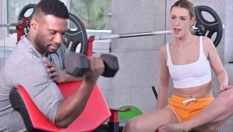 Video  Slender white model Alexis Crystal jumps on a huge black dick